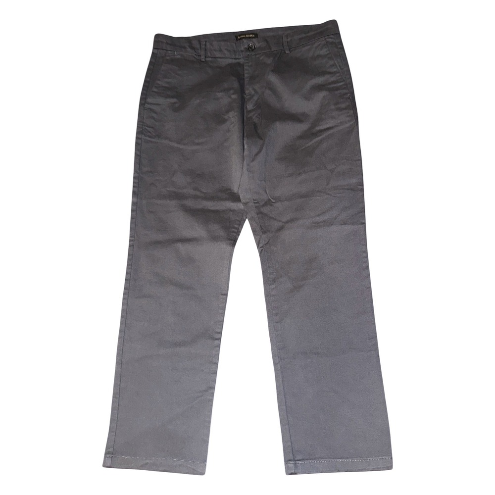 Banana Republic White Pants Mens 36x30 Dark Gray Cotton Factory Stretch EUC